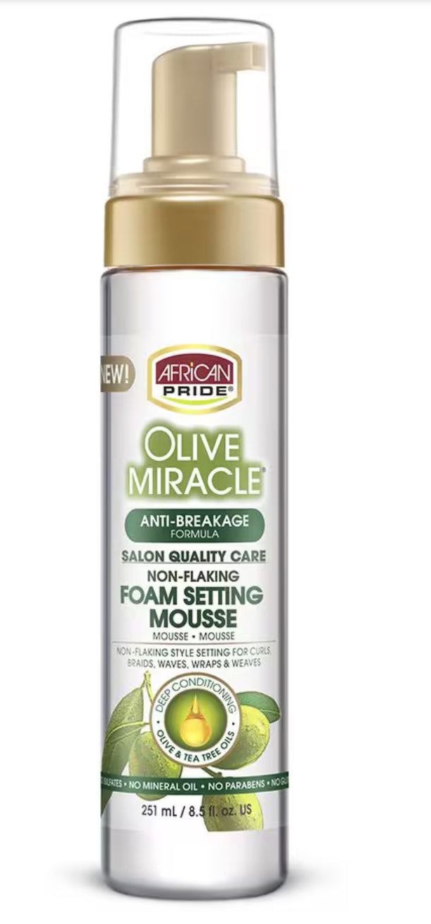 African Pride Olive Miracle Foam Setting Mousse