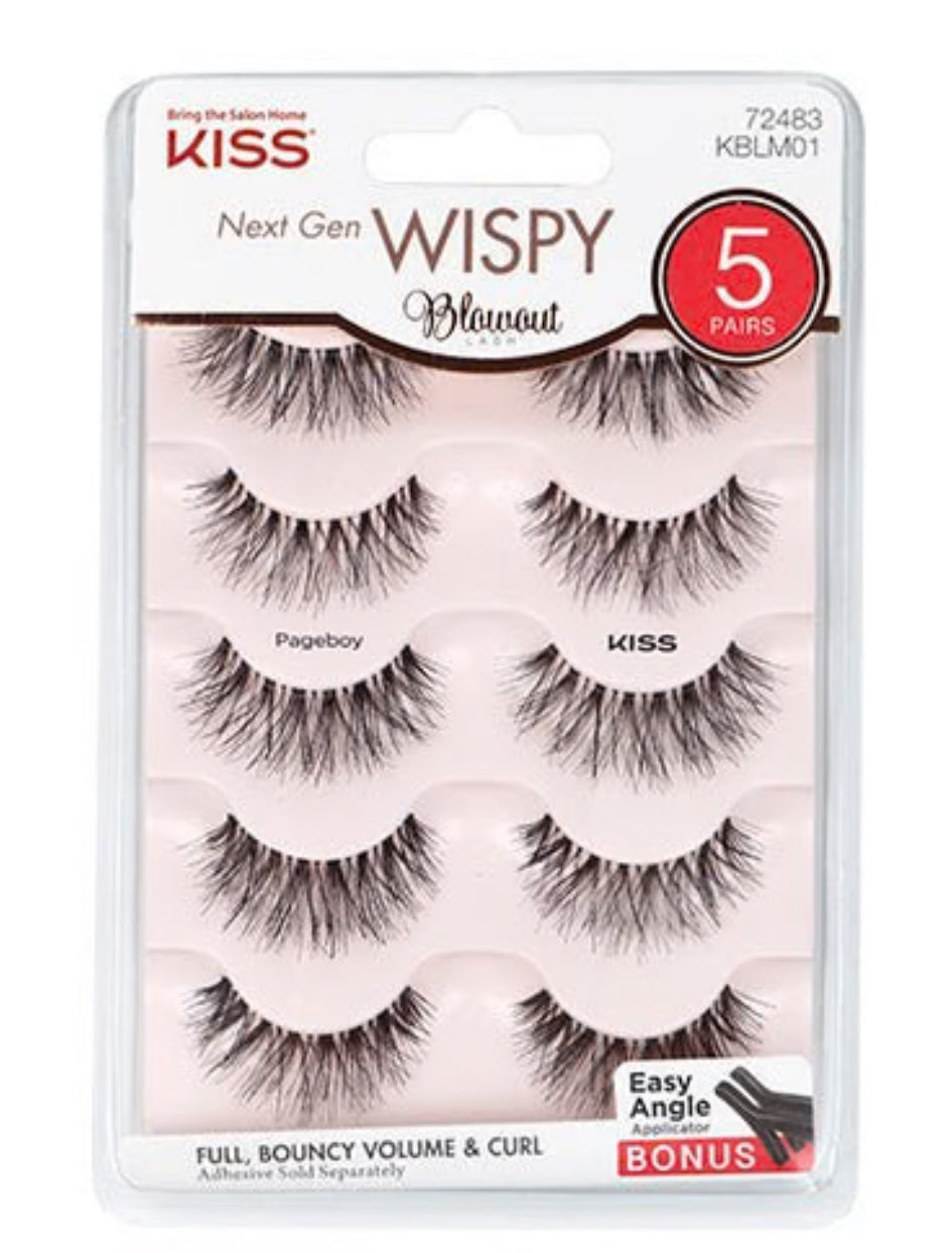Kiss Next Gen Wispy Blowout Lash Full and Bouncy Volume and Curl Eyelashes 5 Pairs