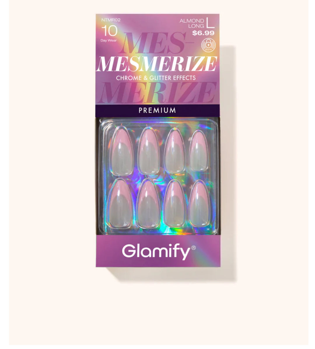 NTMR02 Mesmerize Premium Press On Nails - Almond Long