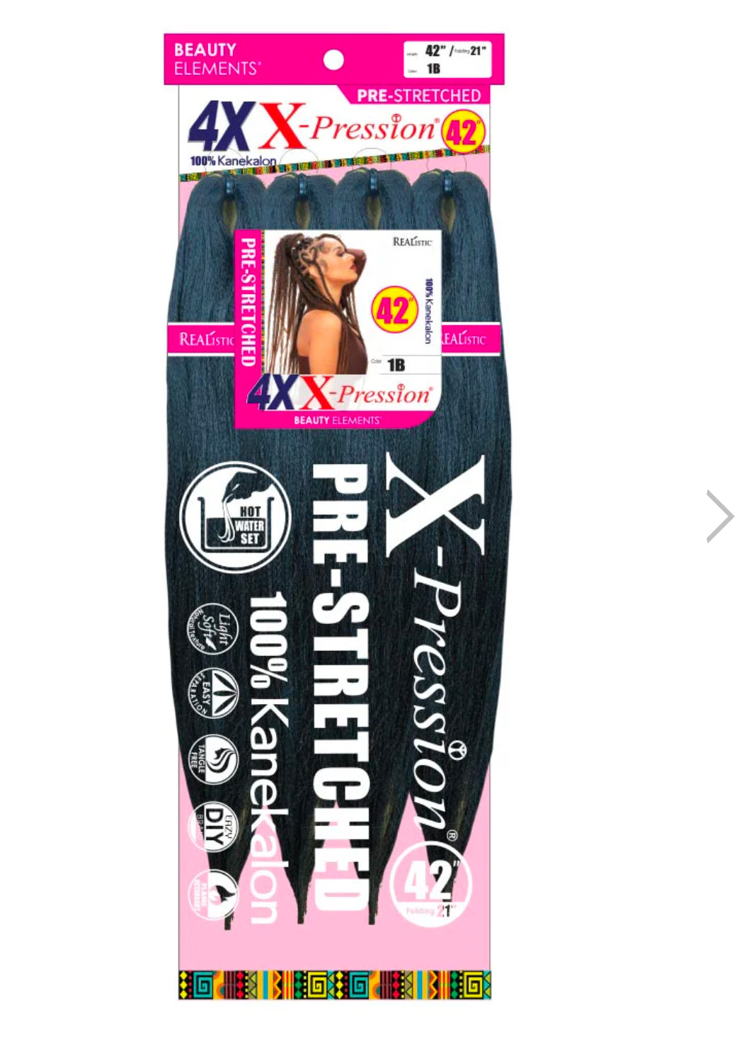 4x Xpression Beauty Elements Braiding Hair