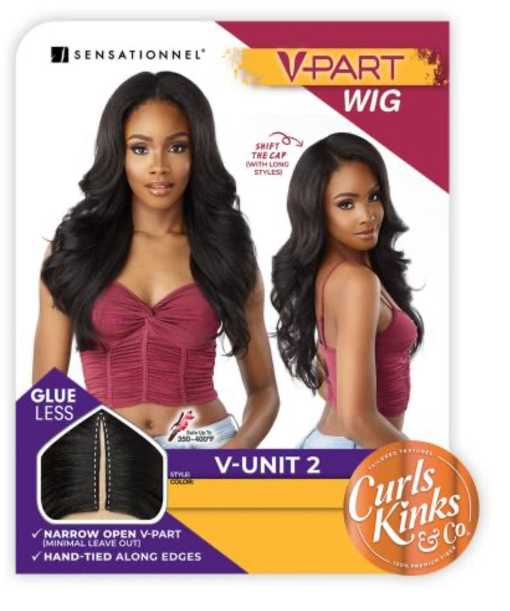 Sensationnel V-Part Wig Curls Kinks N Co Glueless V-Unit 2