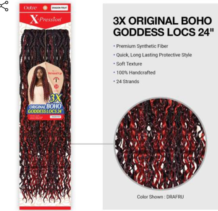 Outre Crochet Braids X-Pression Twisted Up 3X Original Boho Goddess Locs 24