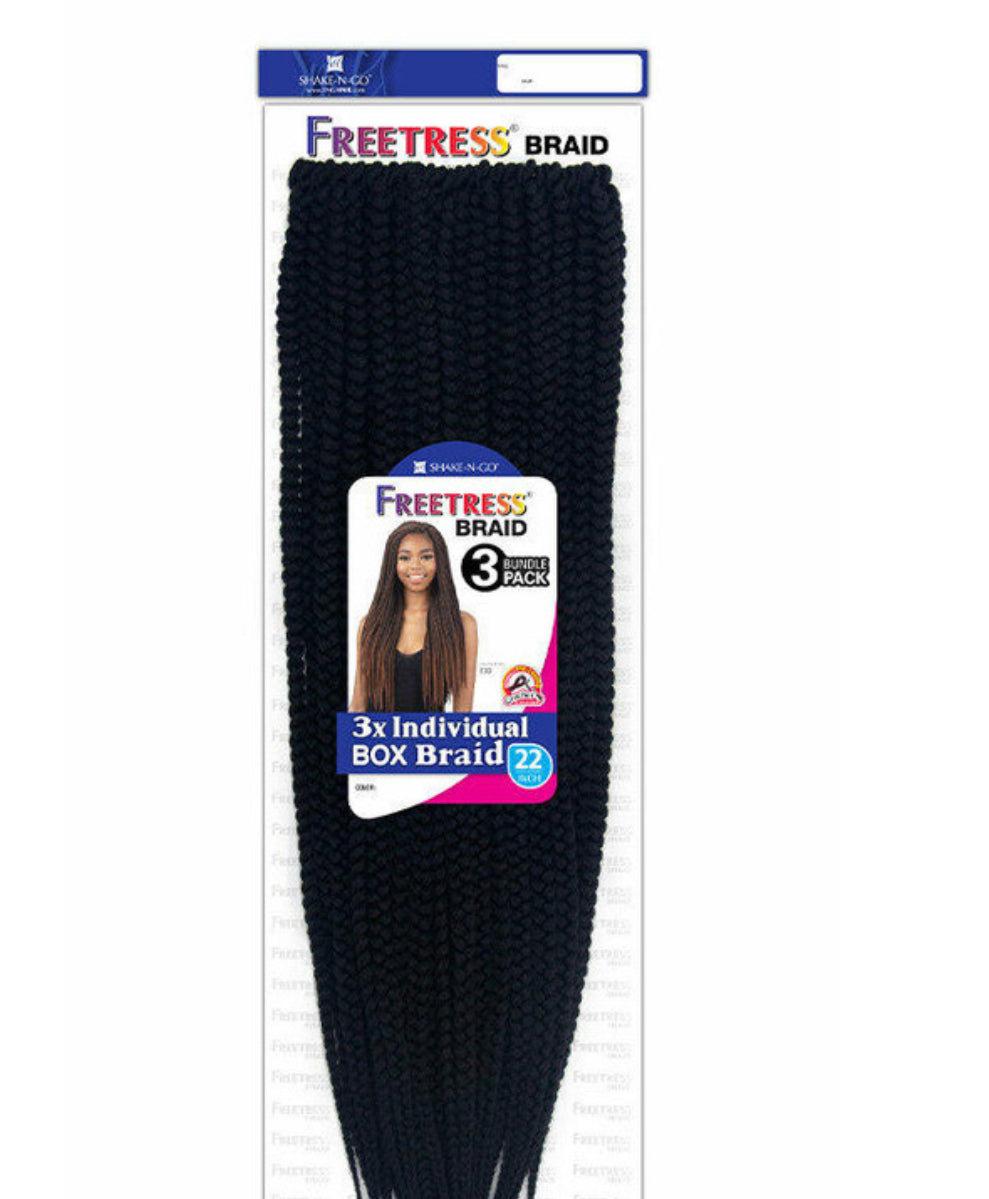 FREETRESS Braid Synthetic Crochet Hair - 3X INDIVIDUAL BOX BRAID