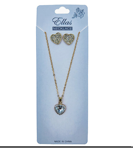 Heart Necklace & Earrings