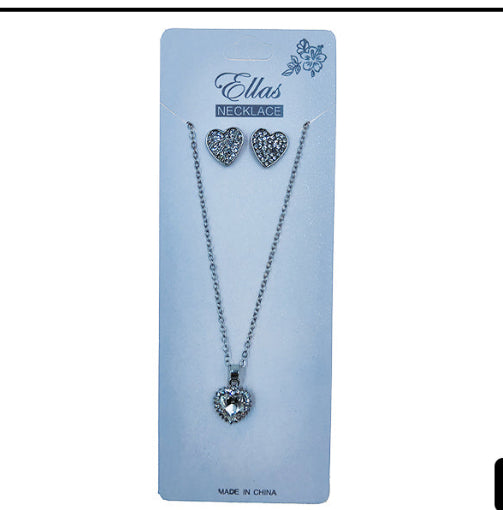 Heart Necklace & Earrings